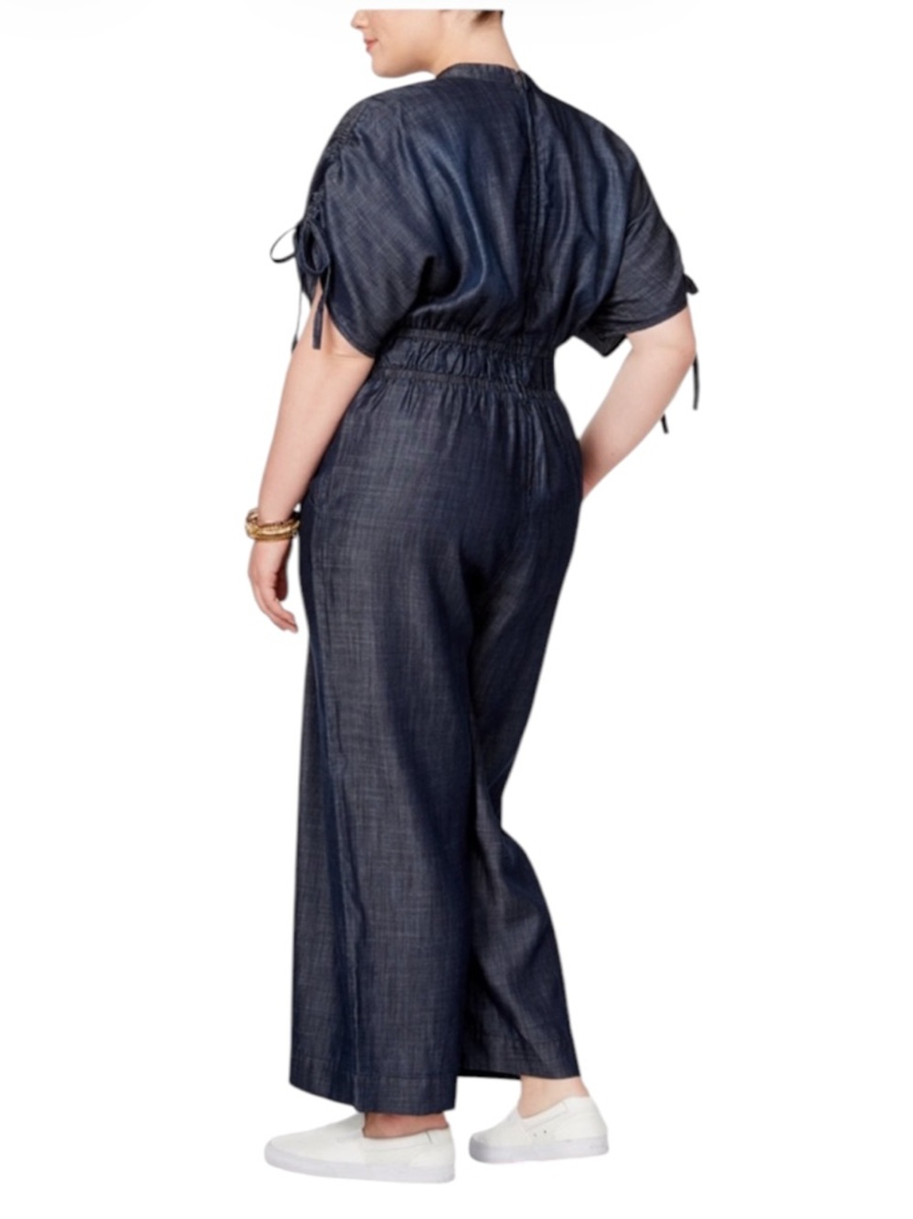 Melissa McCarthy Seven7 Embroidered Denim Wide Leg Jumpsuit Size XL NWOT - Picture 3 of 12